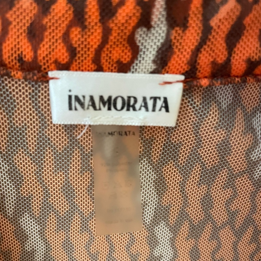 Inamorata Wilcox Mesh Button up Rust color - Picture 5 of 5